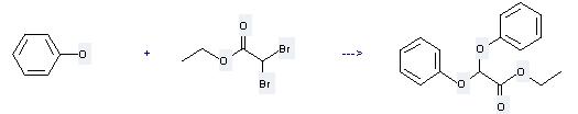Acetic acid, 2,2-dibromo-, ethyl ester can be used to produce diphenoxy-acetic acid ethyl ester